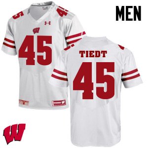 Men's Wisconsin Badgers NCAA #68 Hegeman Tiedt White Authentic Under Armour Stitched College Football Jersey VN31M52BU